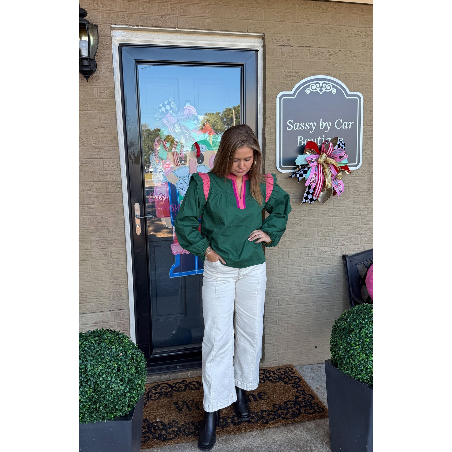 Molly Blouse, Hunter Green