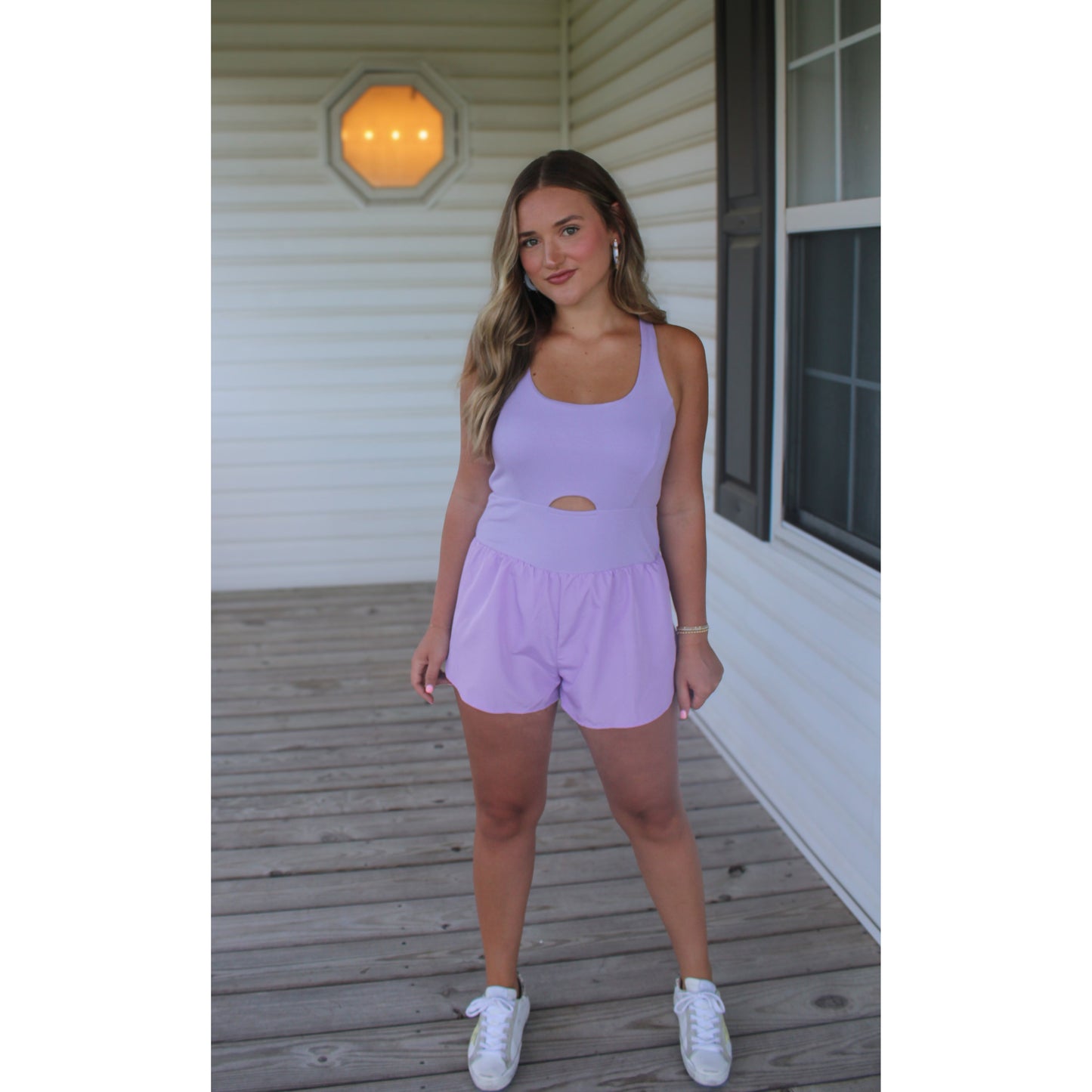 Chelsea Workout Romper, Lavender