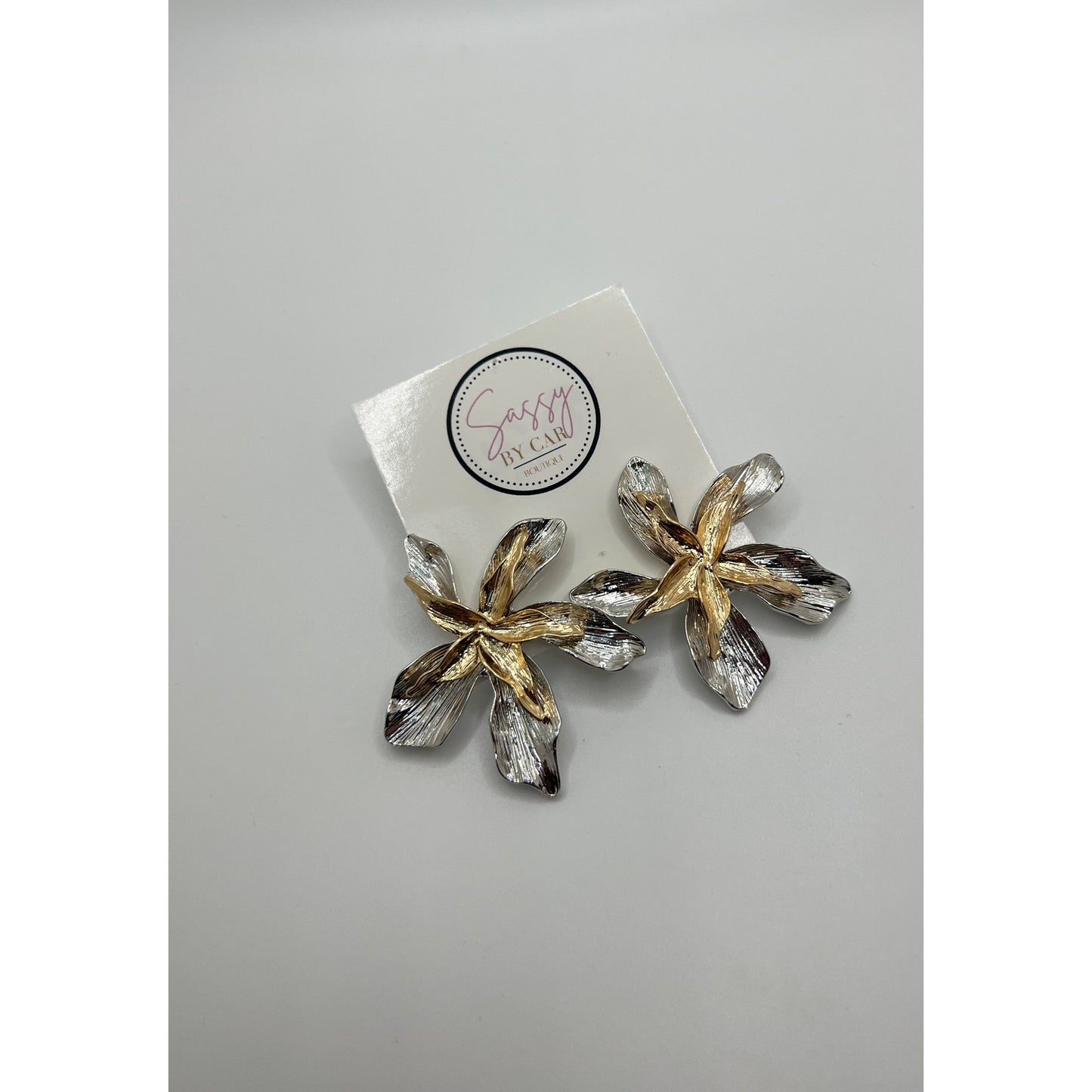 Bella Flower Earrings, Gold/Silver