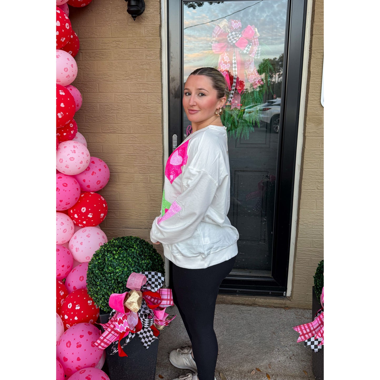 Ace of Hearts Sequin Top, White Multi