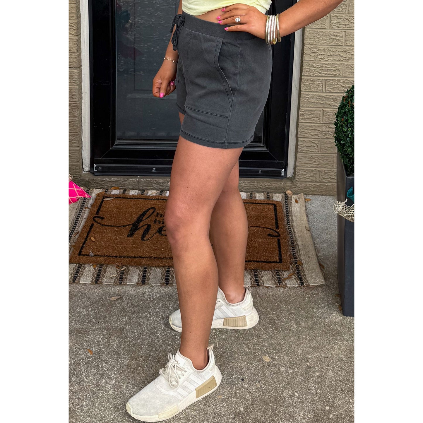 Blaise Lounge Shorts, Charcoal Grey