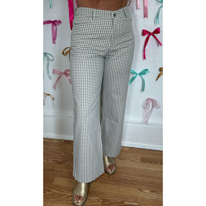 Gingham Straight Leg Denim