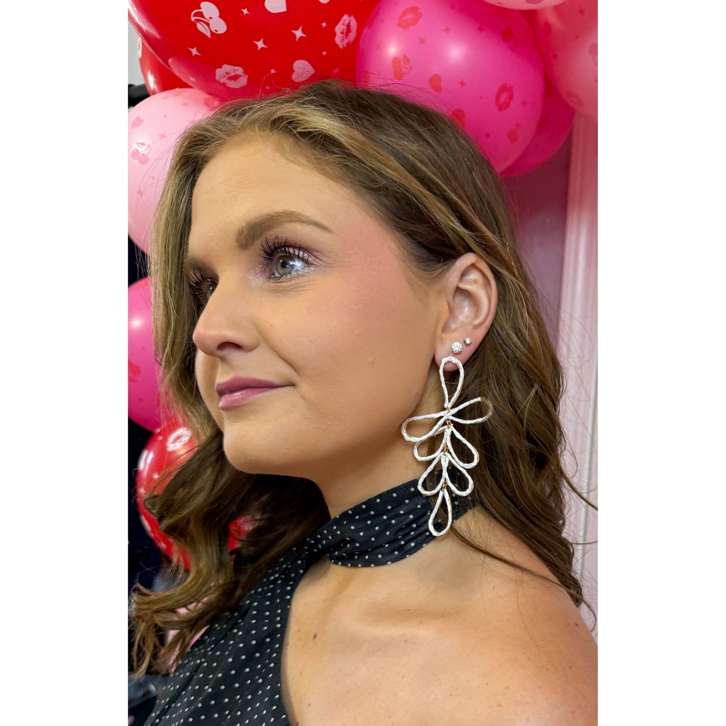 Lila Detail Earrings, White