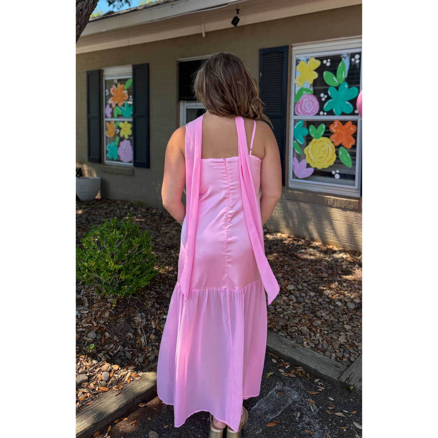 Pinky Maxi Dress w/ Scarf