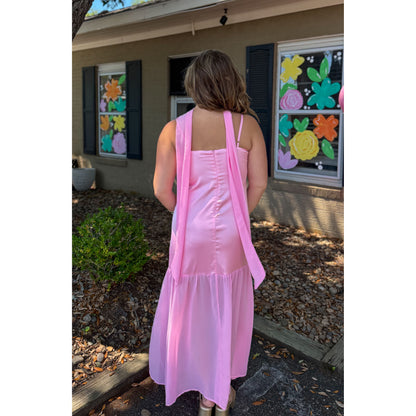 Pinky Maxi Dress w/ Scarf