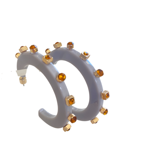 City Girl Jewel Hoop - Grey / Gold