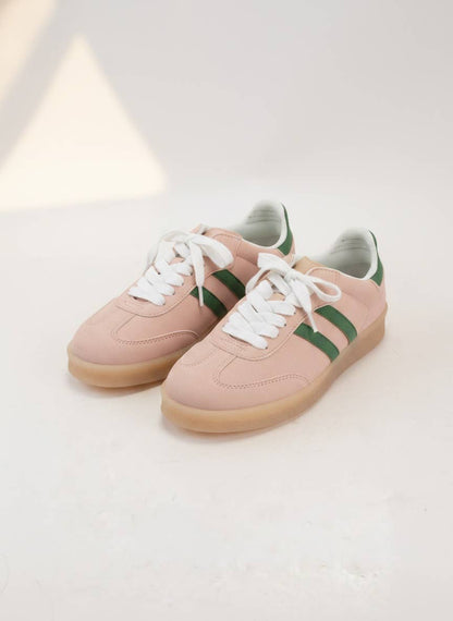 CHRISTI Retro Court Sneakers with Double Side Stripe