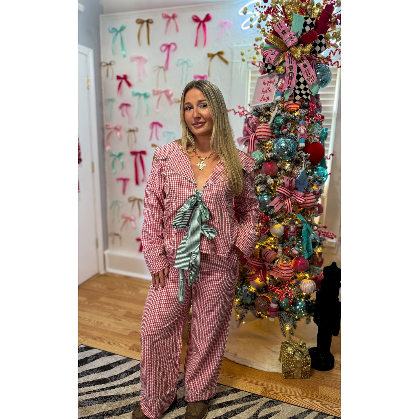 Red/Green Gingham PJ Set