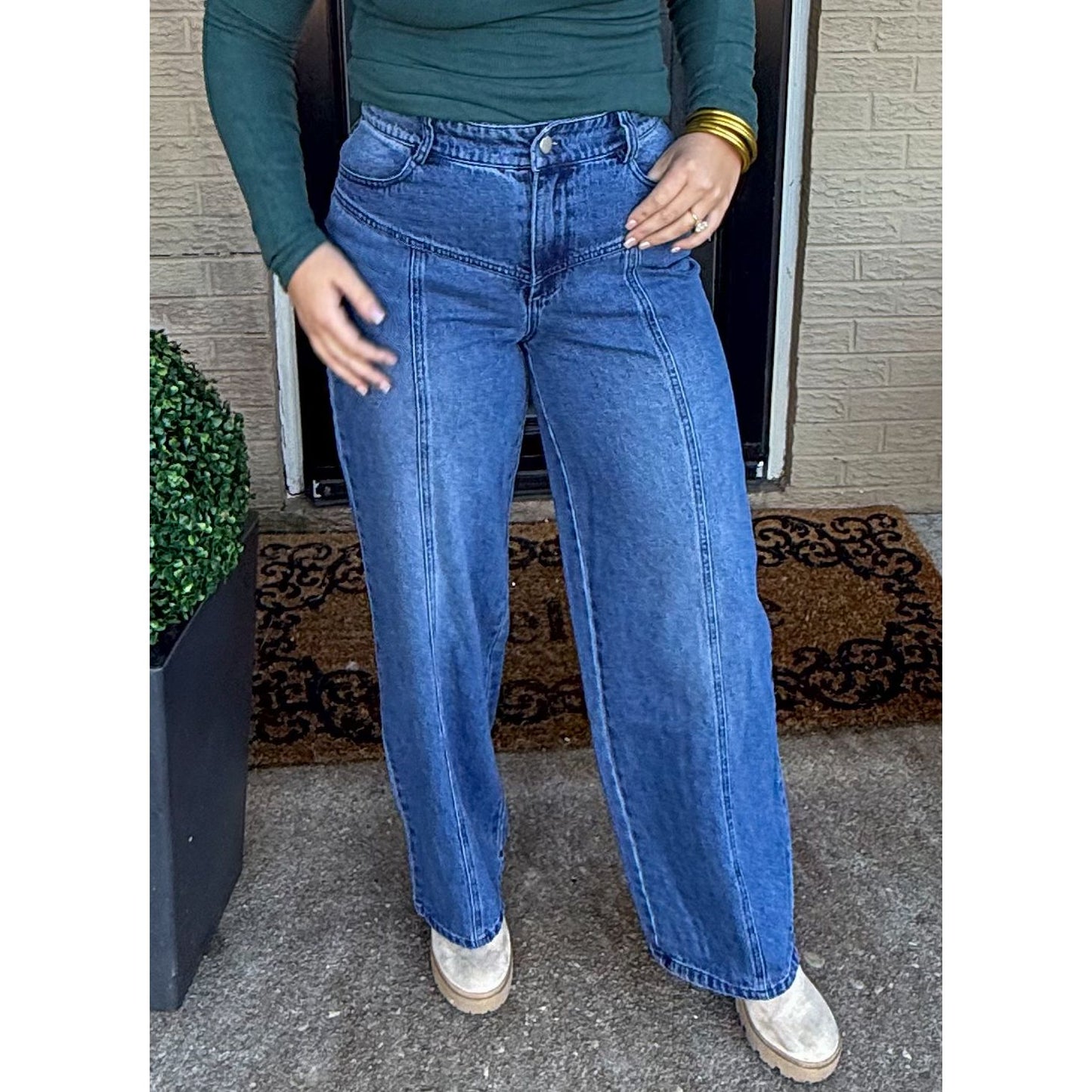 Tiffany Mid Rise Jeans, Dark Wash