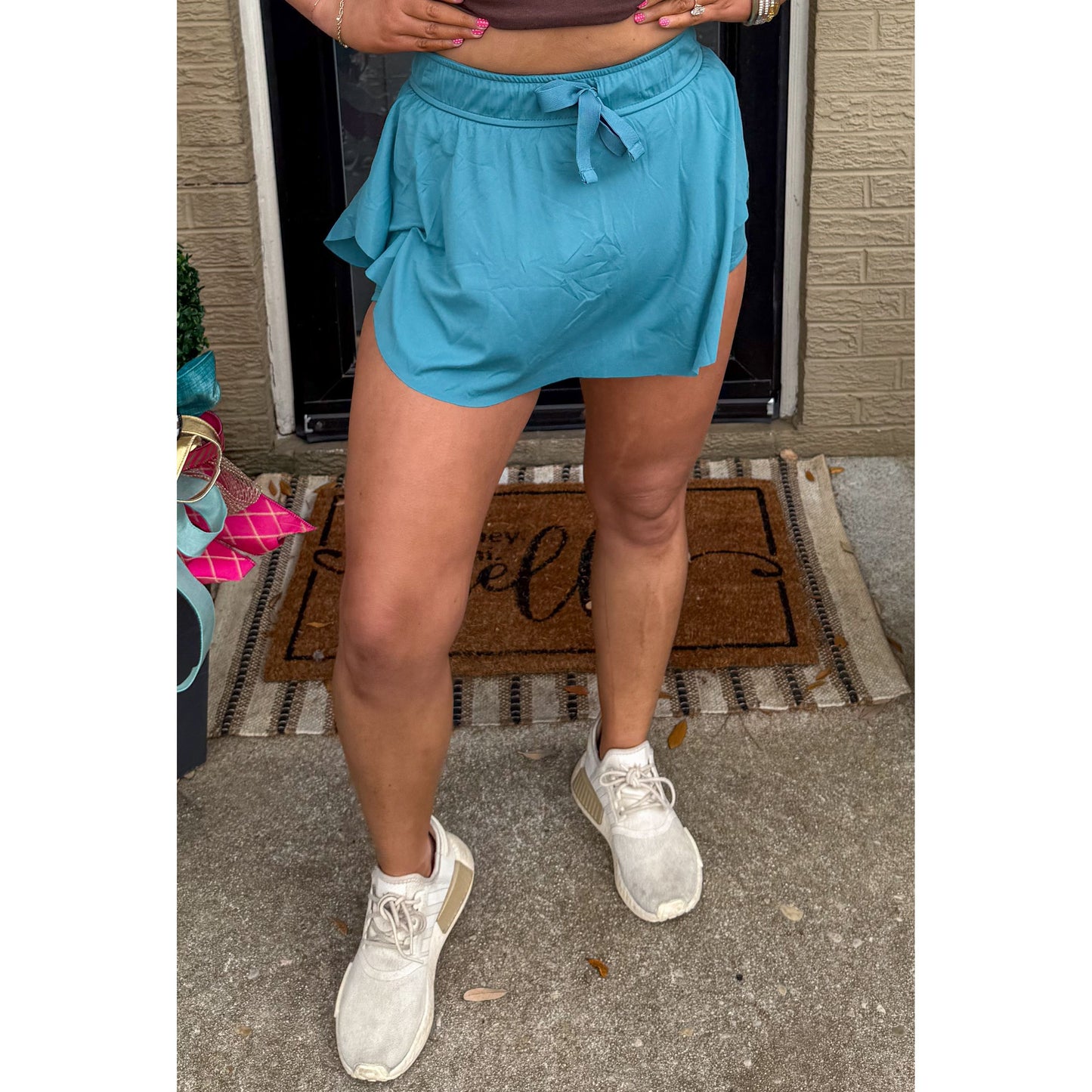 Lexley Detail Shorts, Teal