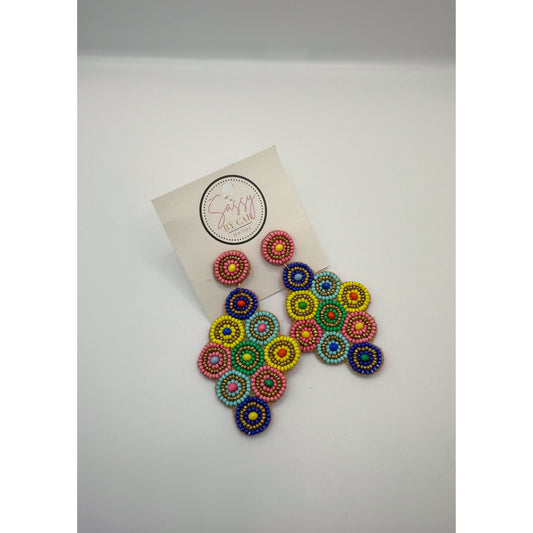 Multi Color Beaded Earrings
