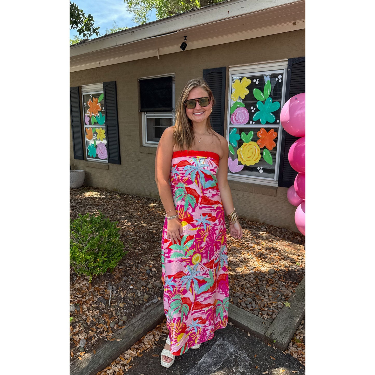 Floral Pattern Maxi Dress