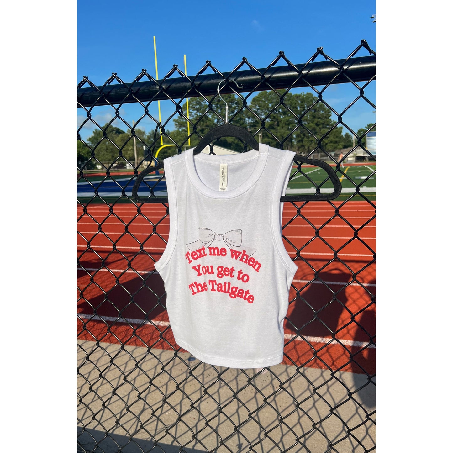 Text Me When You Get To the Tailgate Tank, Red/White