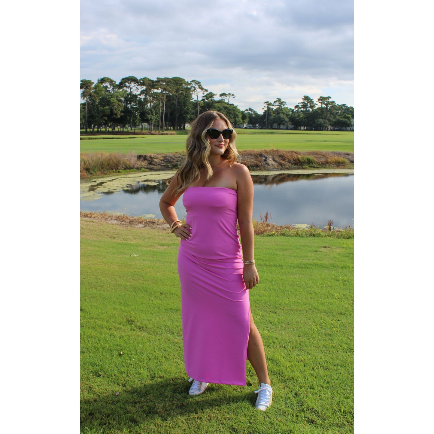 Raine Midi Dress, Fuchsia