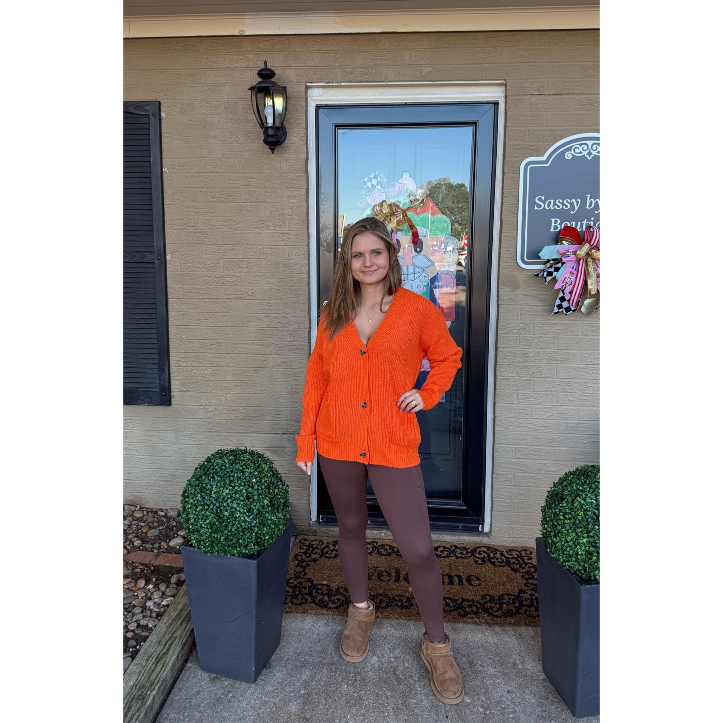 Fuzzy Orange Cardigan