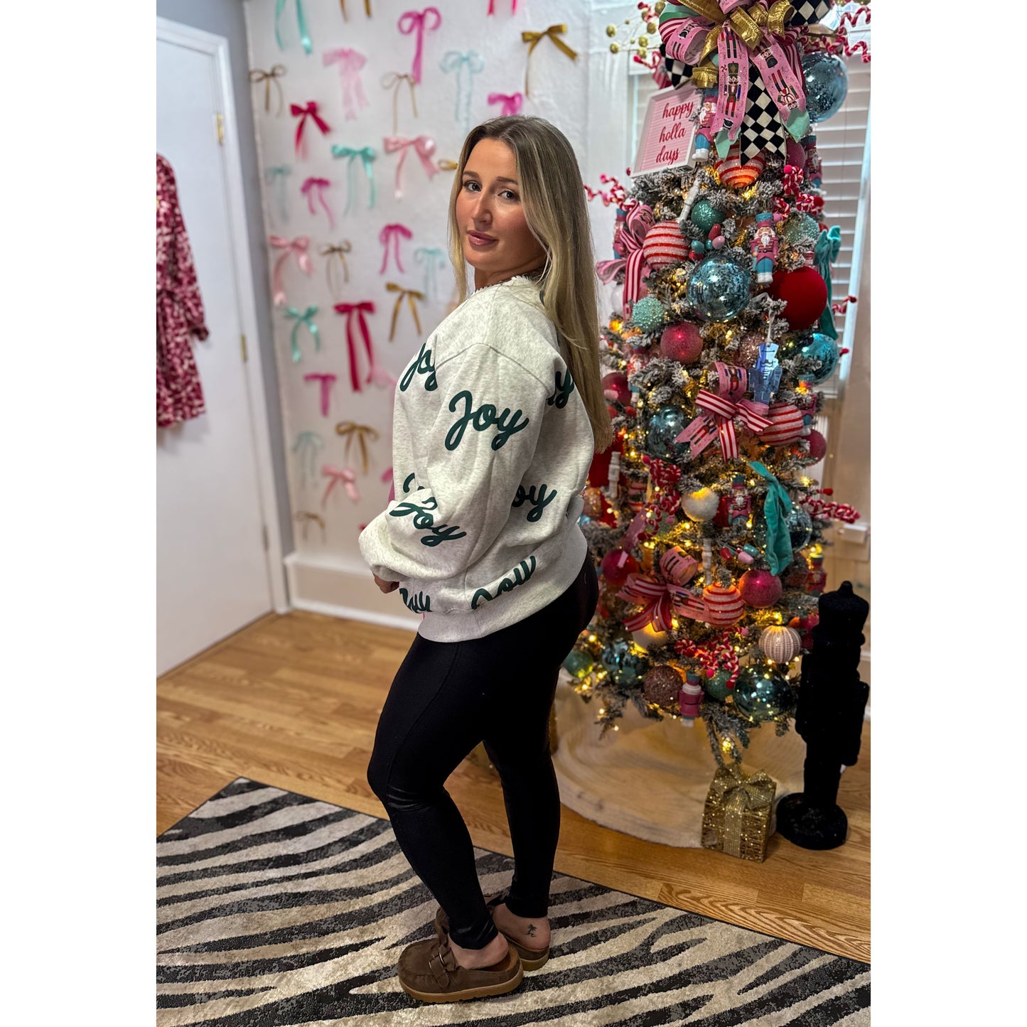 Joy Sweatshirt, Grey/Green