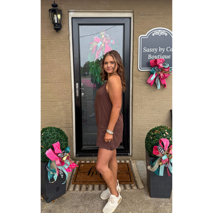 Chocolate Romper Athleisure Dress