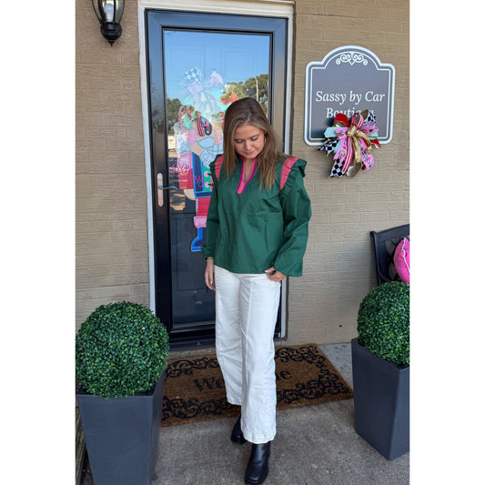 Molly Blouse, Hunter Green