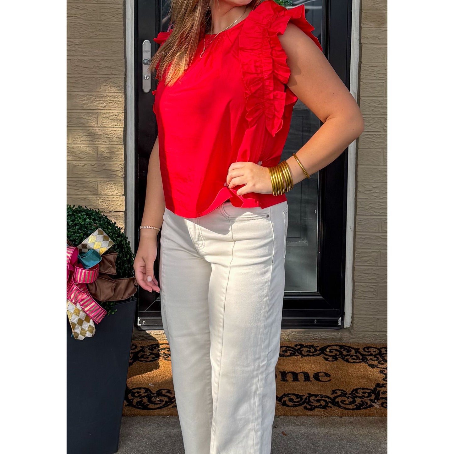 Palmer Blouse, Cherry Red