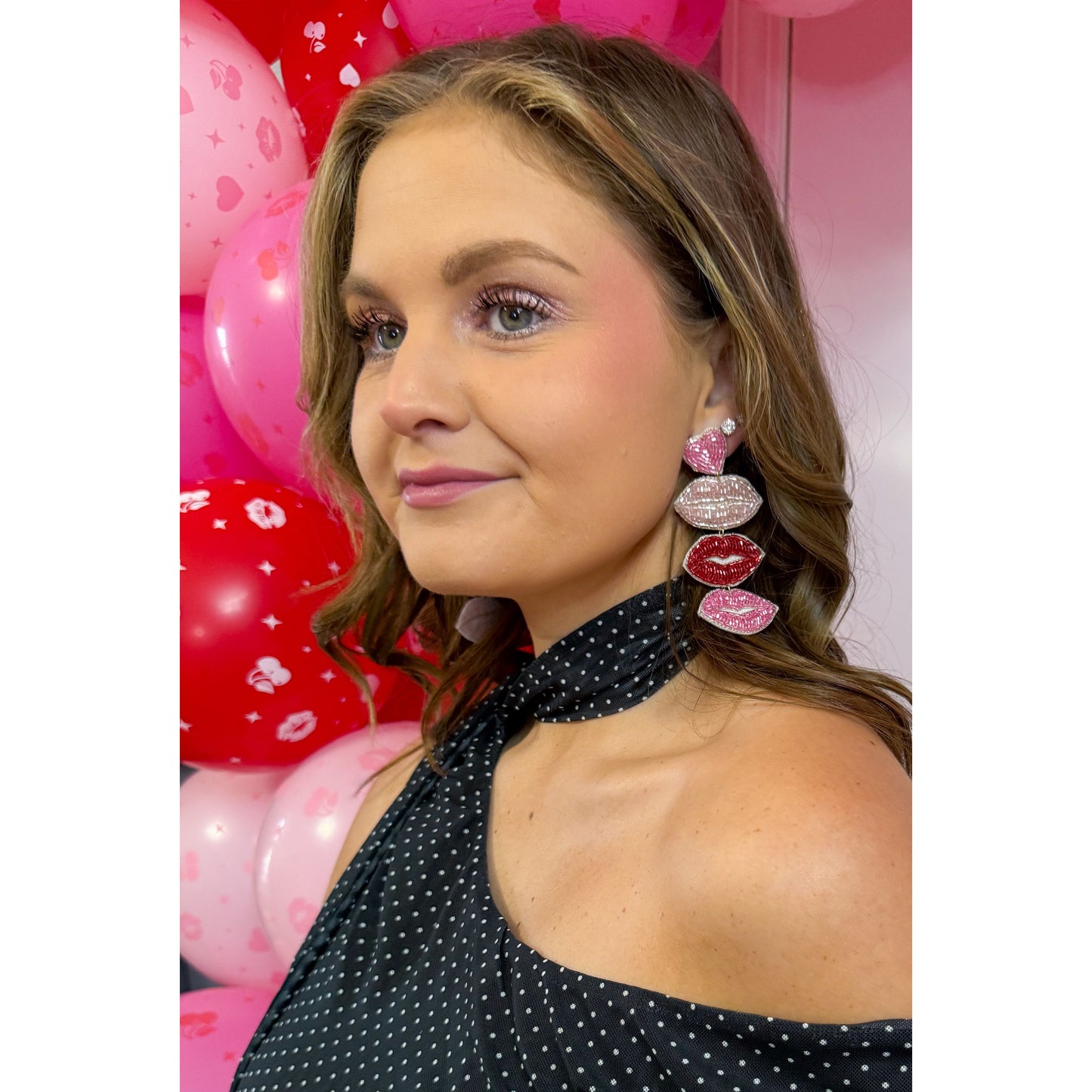 Lips Beaded Earrings