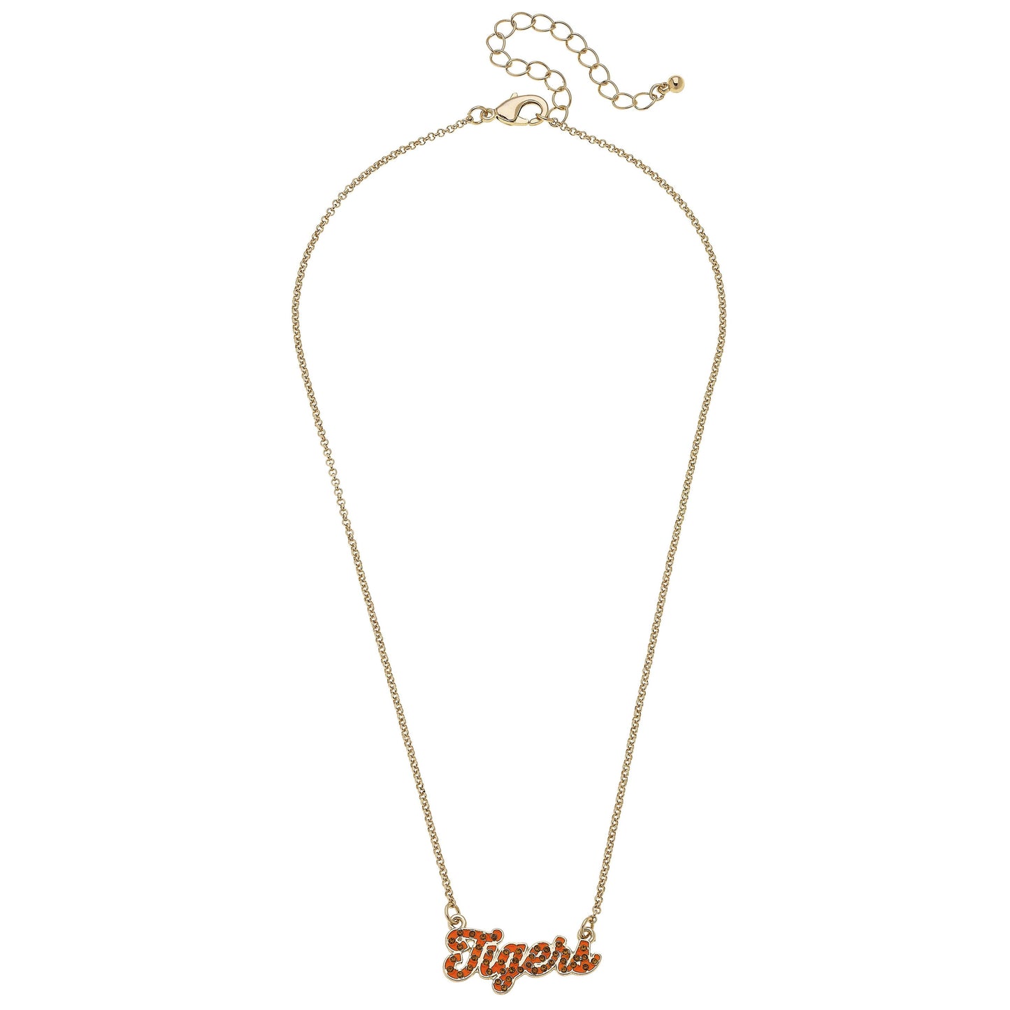 Clemson Tigers Pave Autograph Enamel Necklace in Orange