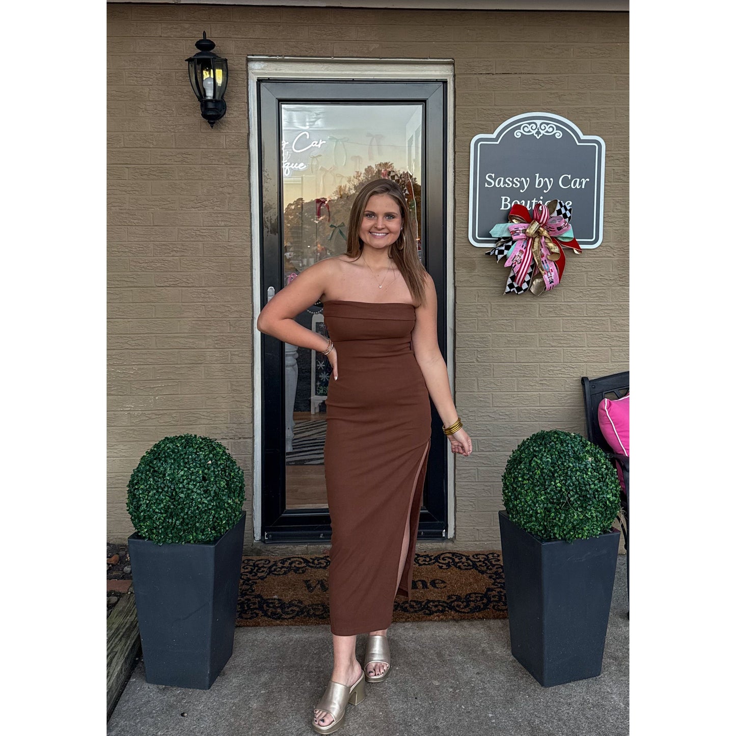 Carson Midi Dress, Espresso