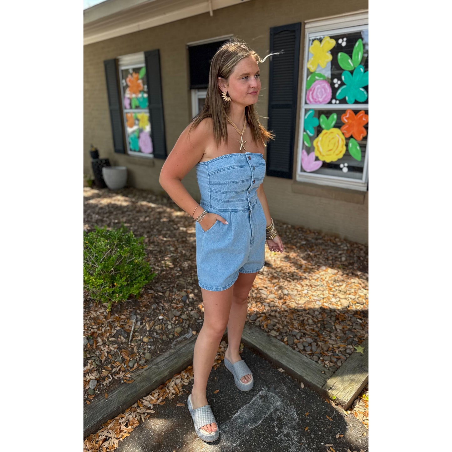 Denim Romper