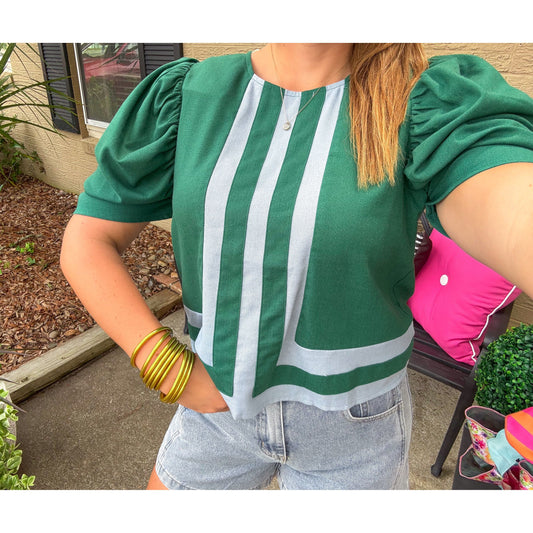 Lilly Blouse, Green/Blue