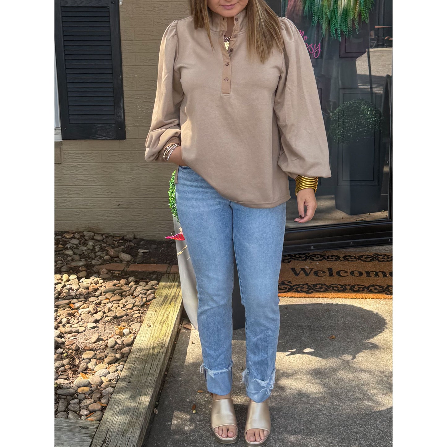 Rowan Lounge Top, Taupe