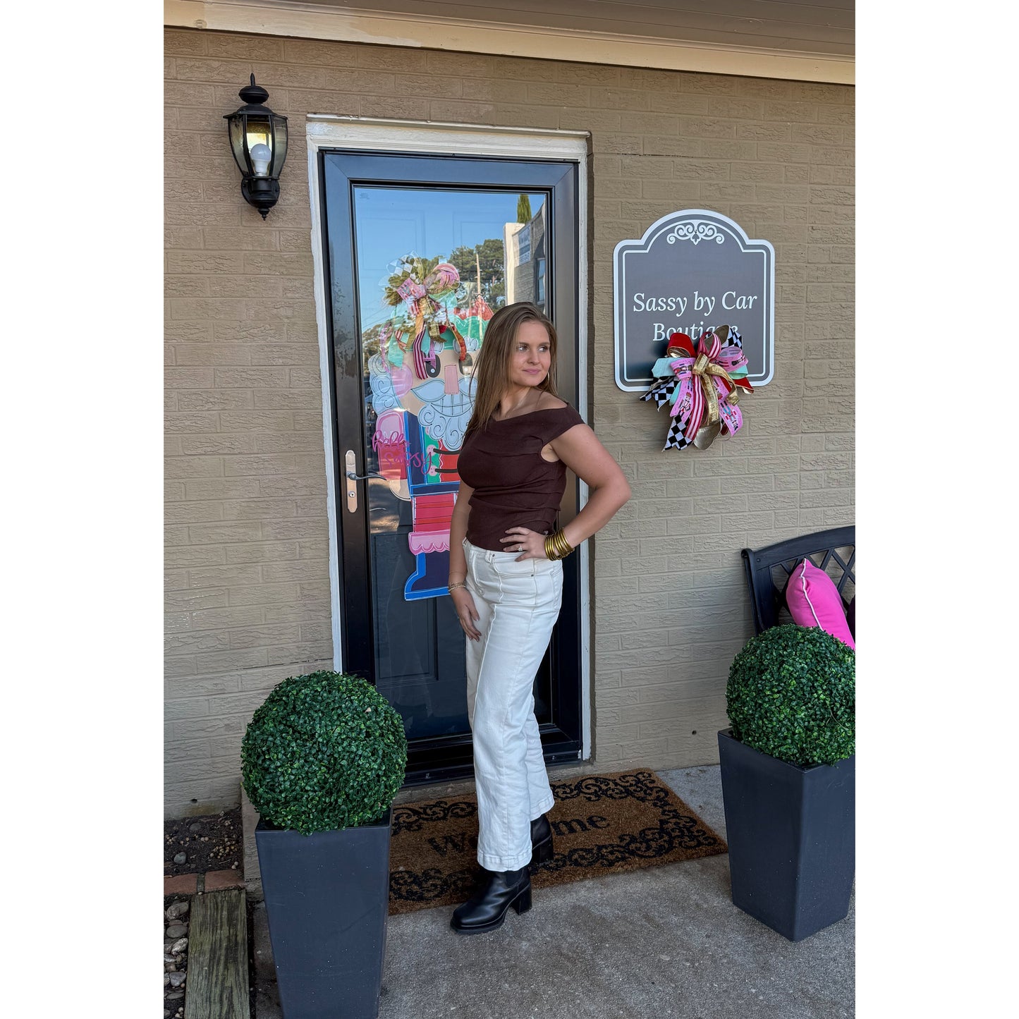 Asymmetrical Top, Chocolate Brown