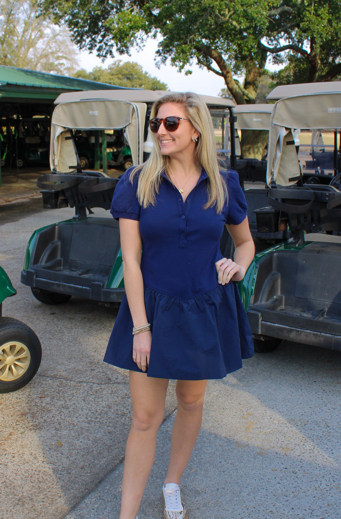 Caddy Romper, Navy