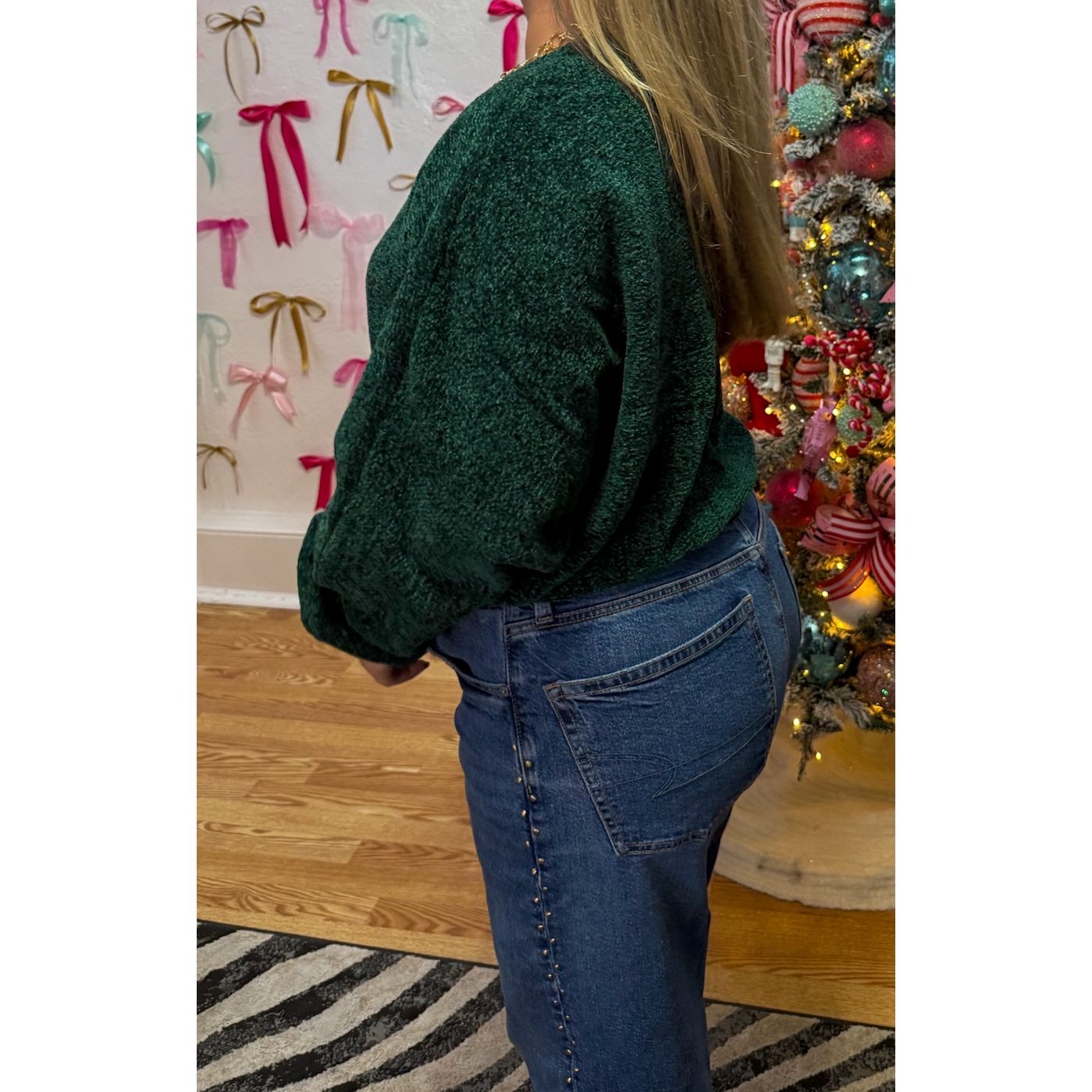 Fuzzy Sweater, Hunter Green