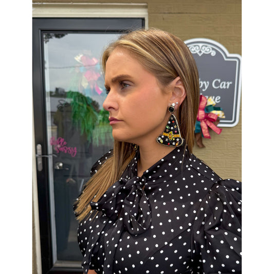 Witches Hat Beaded Earrings