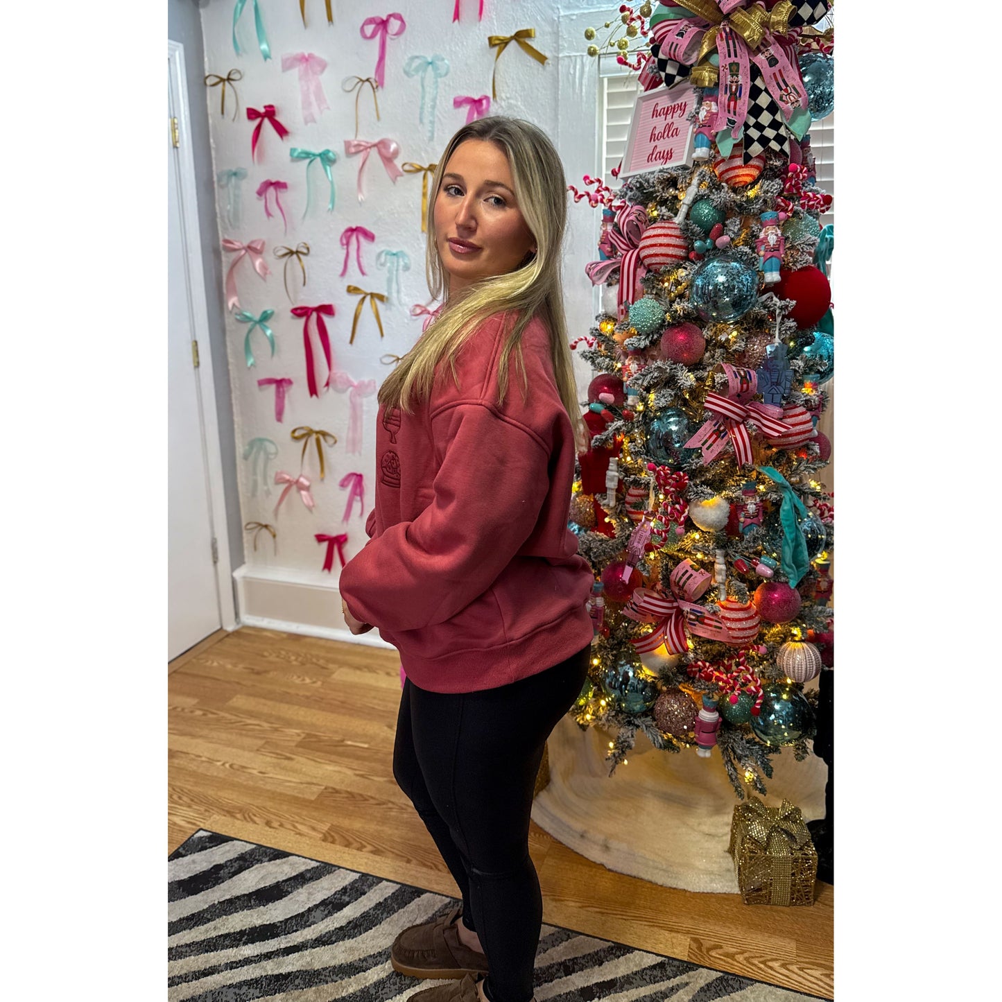 Holiday Embroidery Sweatshirt