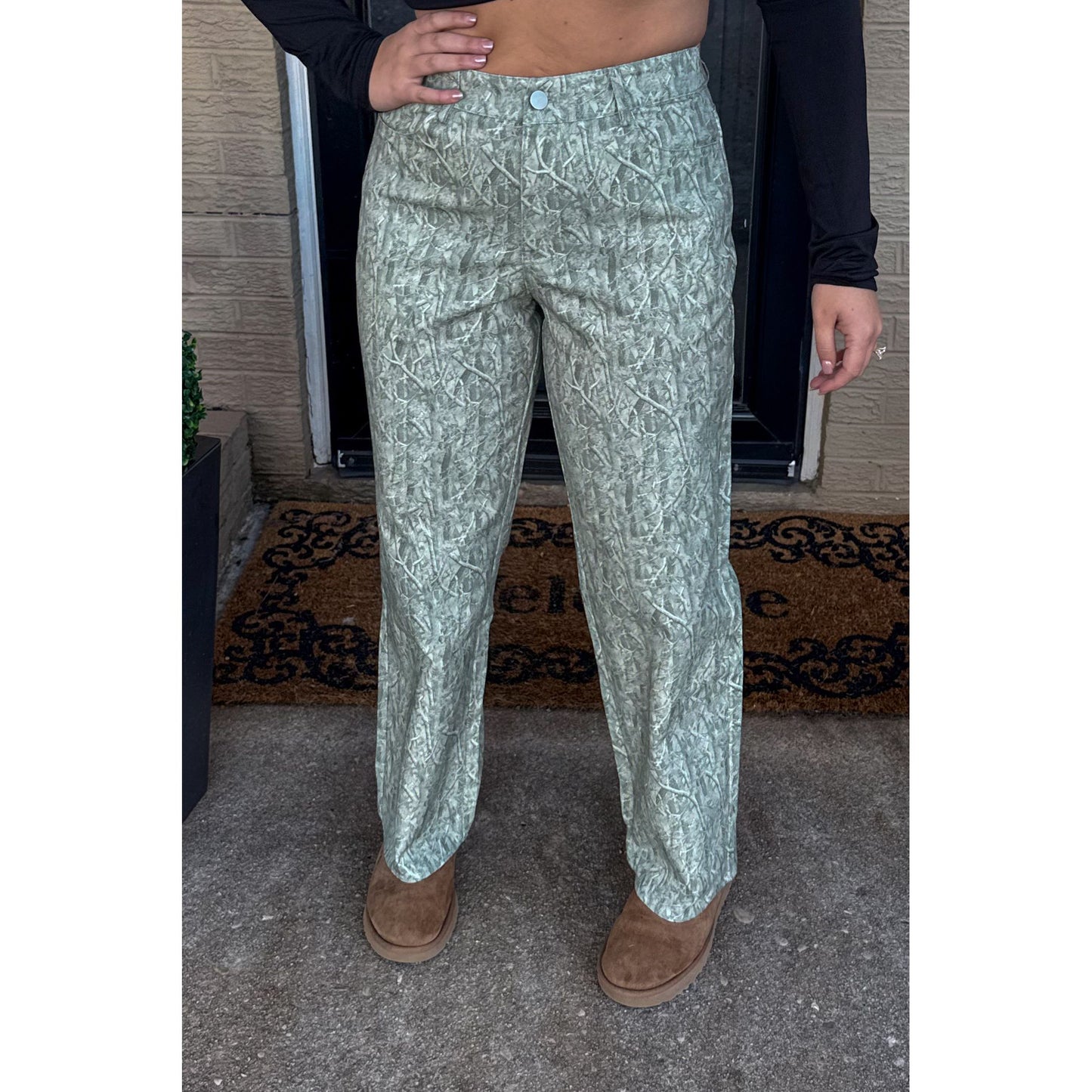 High Rise Camo Jeans