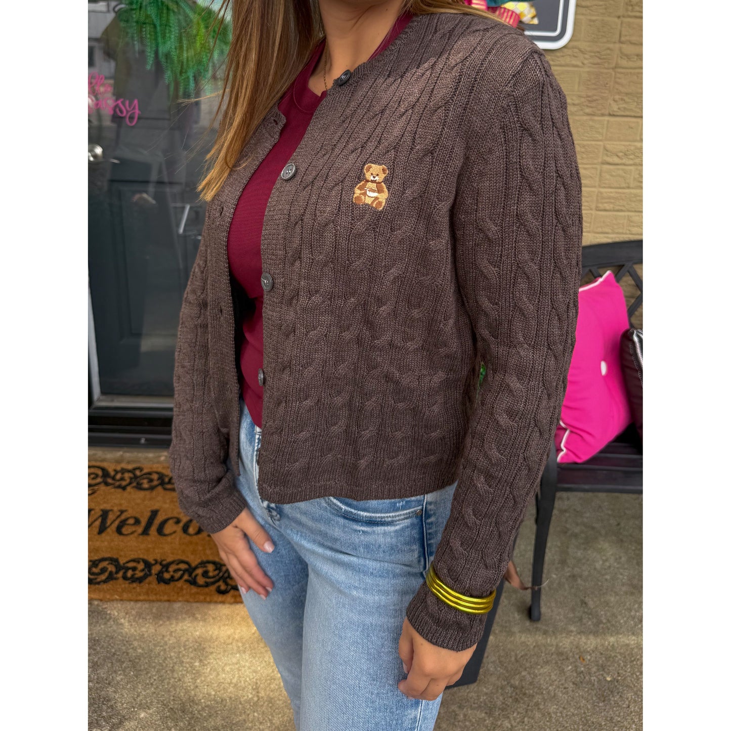 Teddy Bear Cardigan, Chocolate