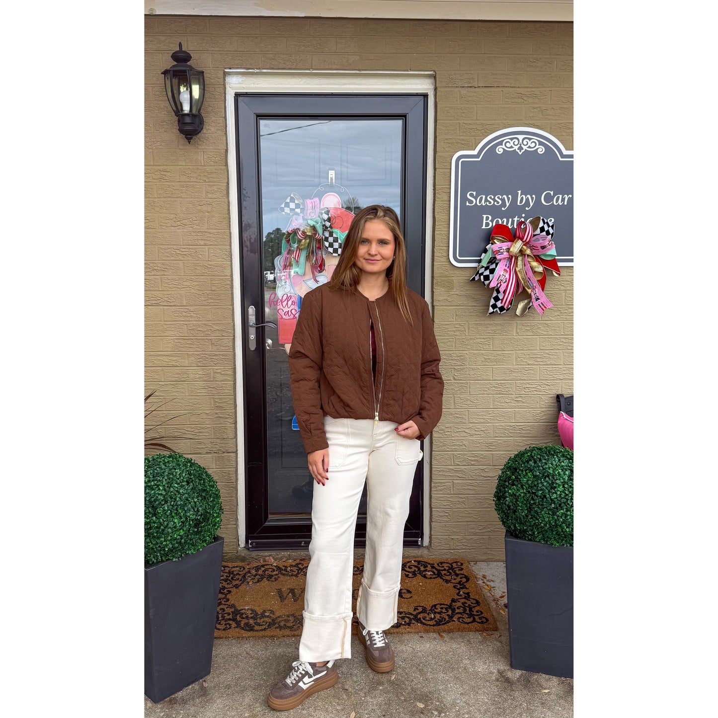 Quilted Puffer Jacket, Chocolate