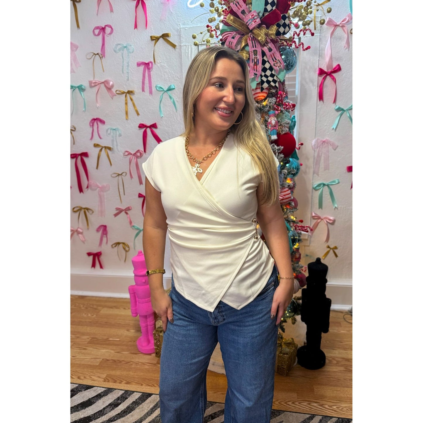 Hannah Detail Top, Cream