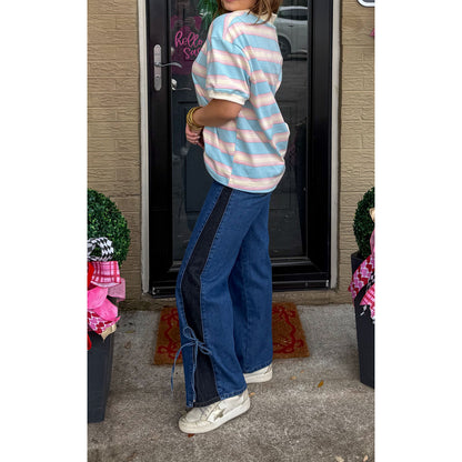 Oversized Stripe Polo Top