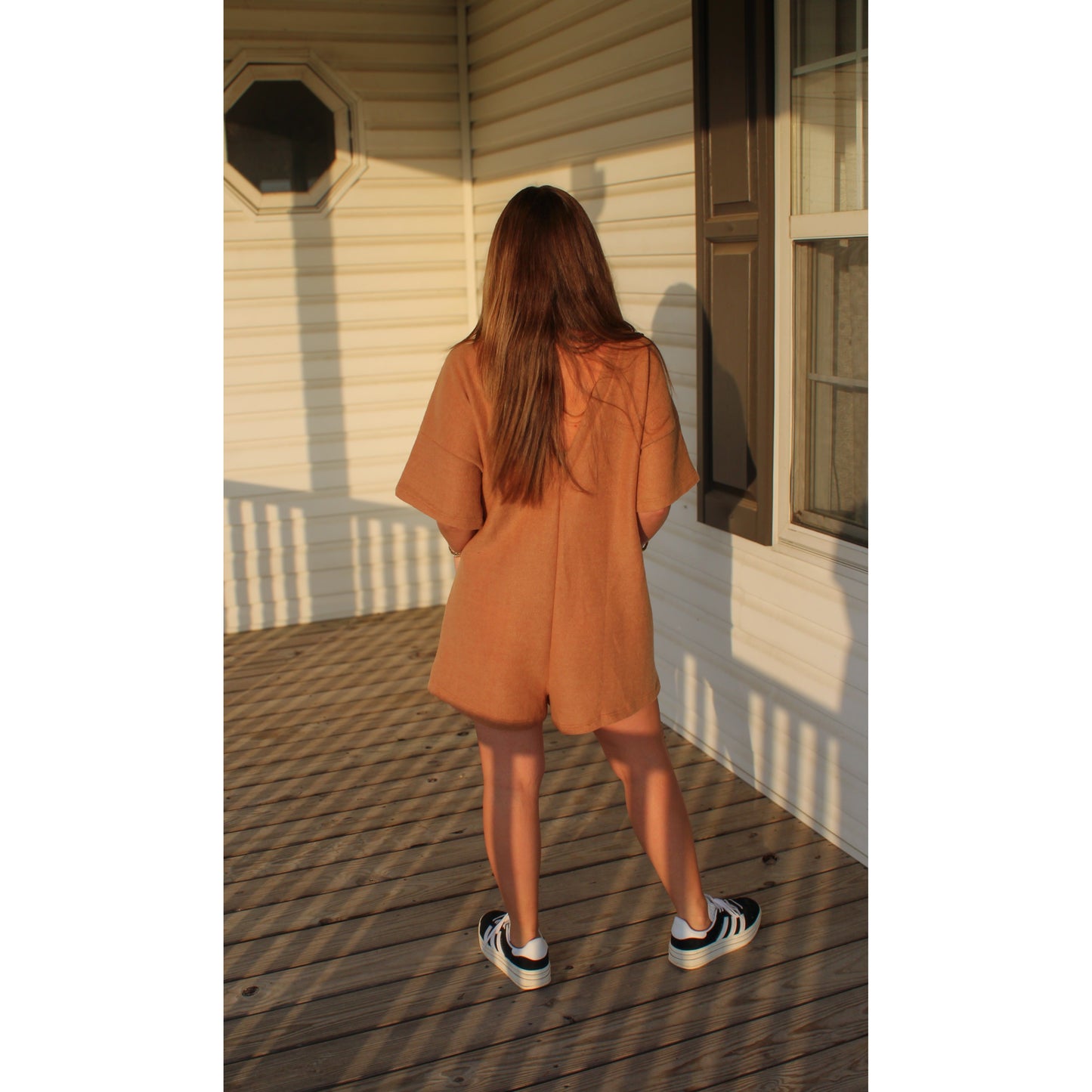 Teddy Oversized Romper, Camel