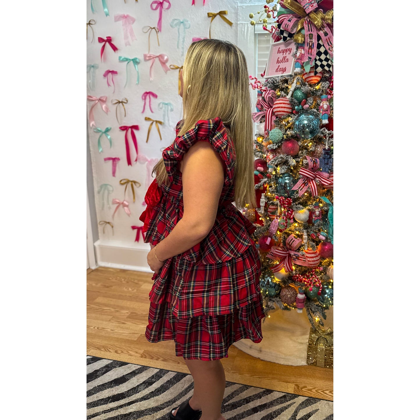 Red Plaid Mini Dress