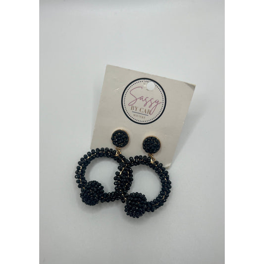 Belle Beaded Earrings, Black