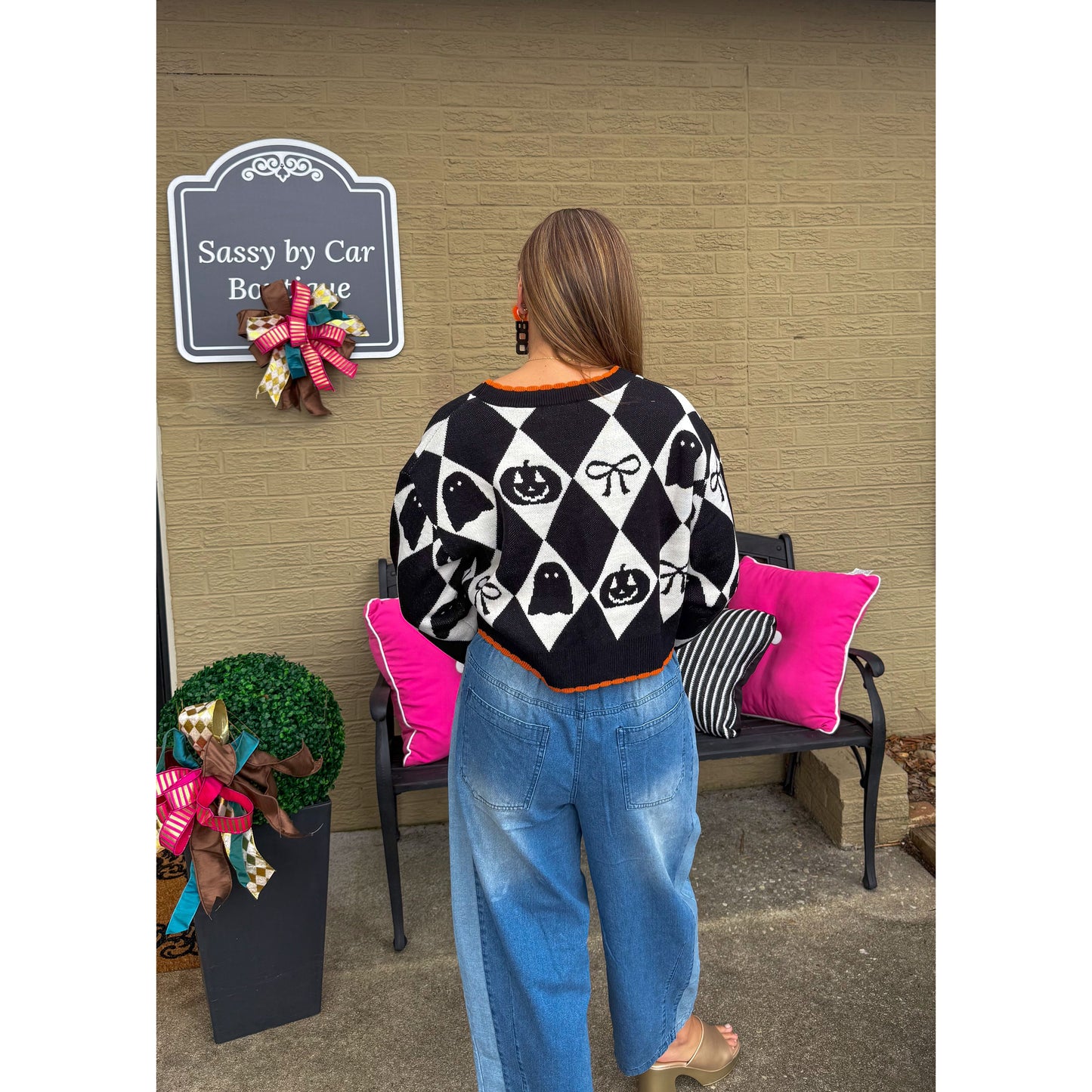 Isabelle Cardigan, Black/Orange