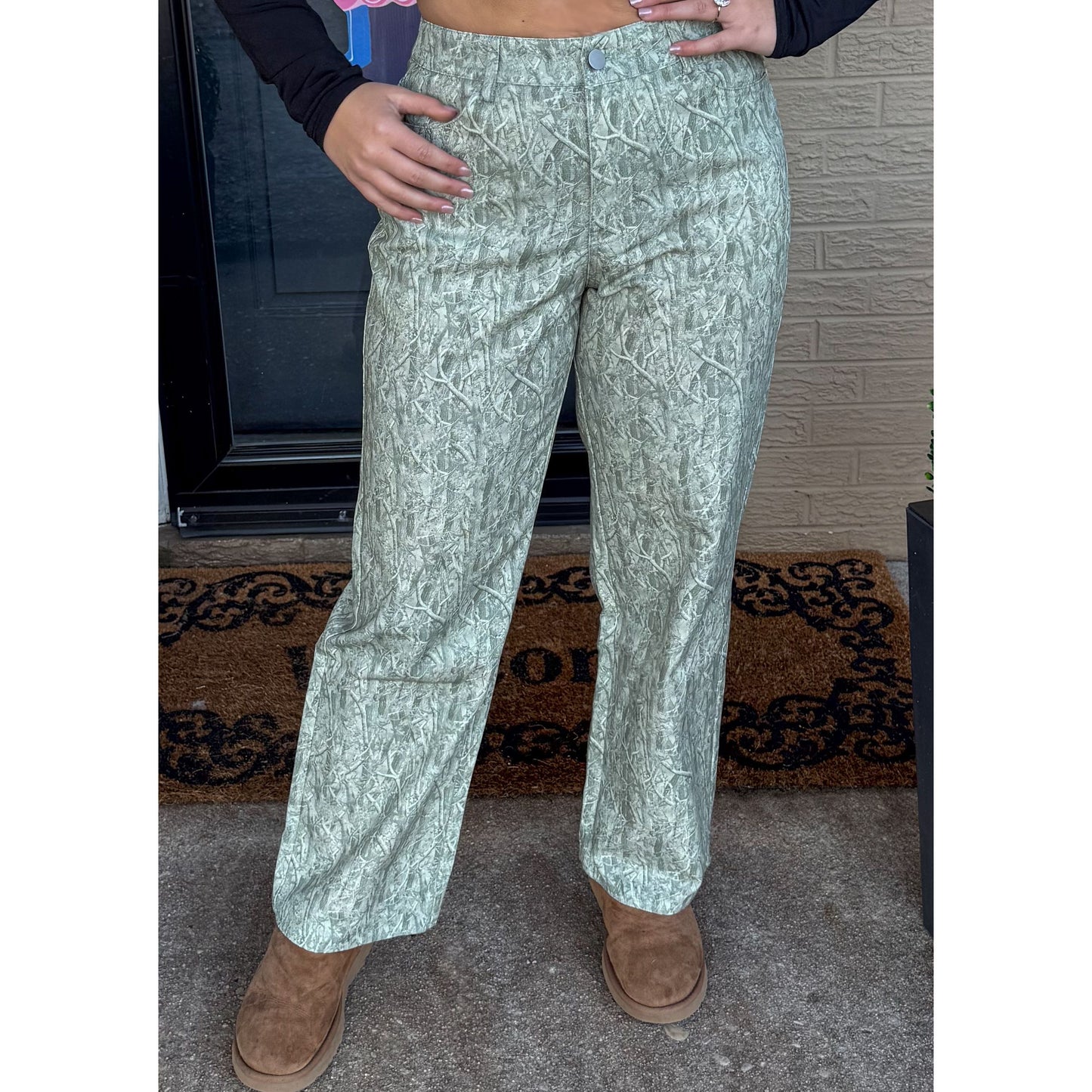 High Rise Camo Jeans