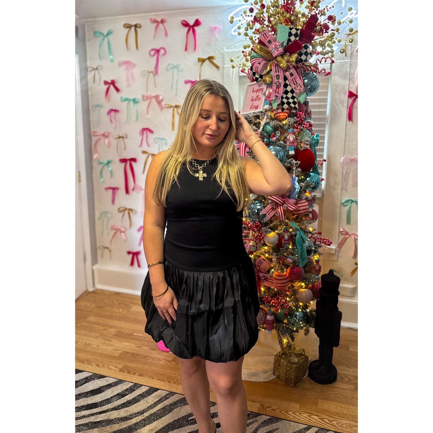 Carmen Mini Dress, Black