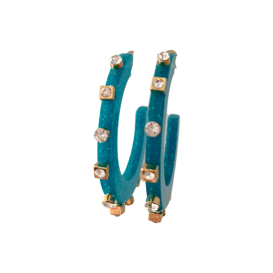 City Girl Jewel Hoop - Aqua Confetti