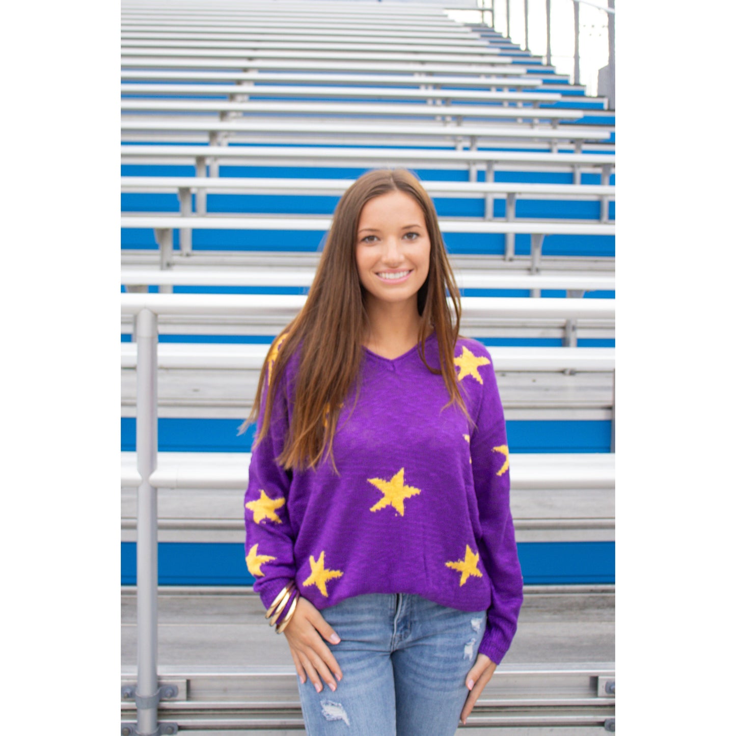Purple/Gold Star Sweater