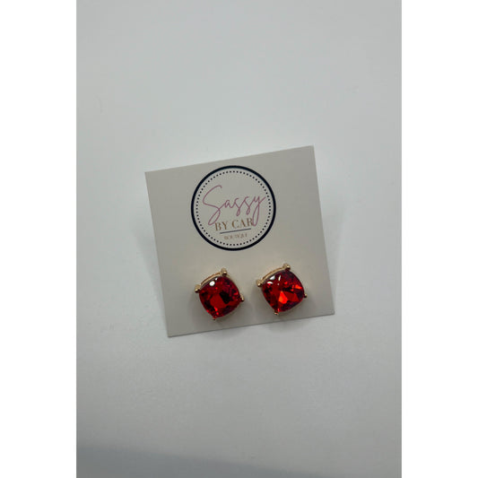 Red Stud Earrings