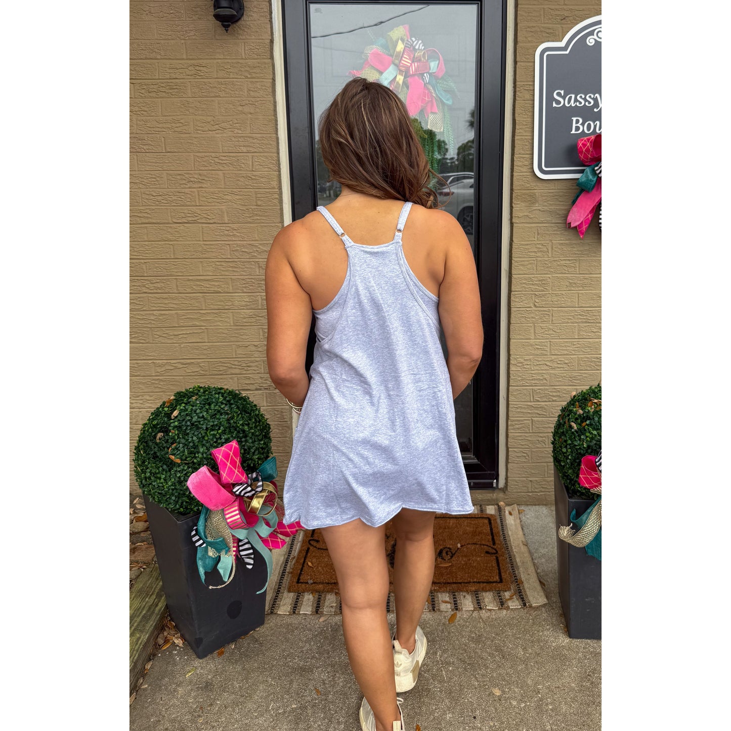 Grey Romper Athleisure Dress