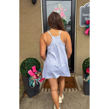 Grey Romper Athleisure Dress